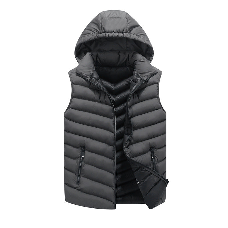 Quilted vest for men with hood Lune London