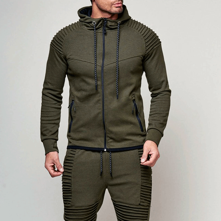 Sporty hoodie jacket for men with a structured shoulder design and high-quality material Lune London