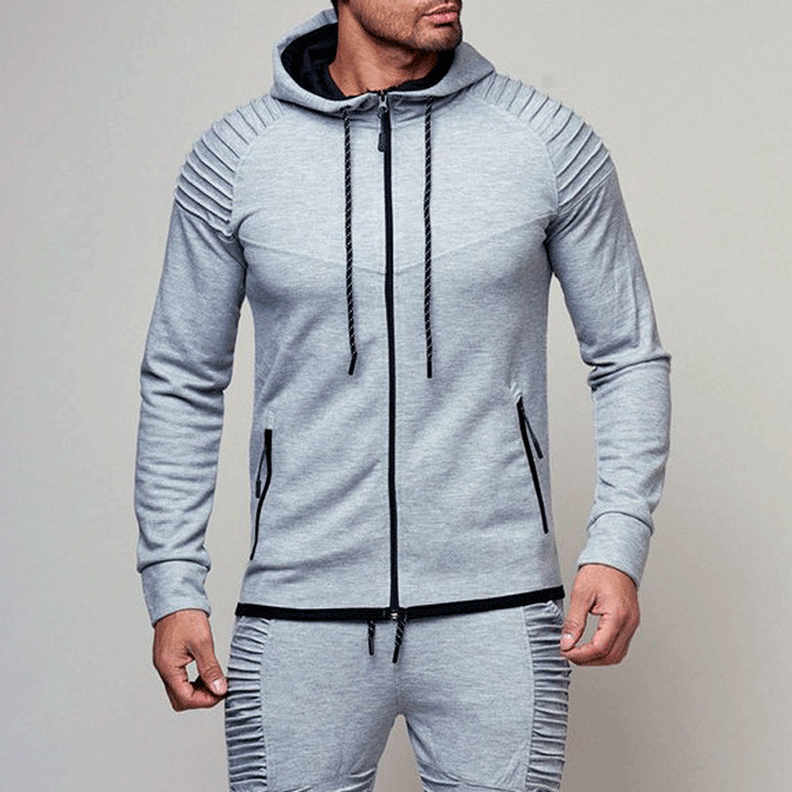 Sporty hoodie jacket for men with a structured shoulder design and high-quality material Lune London