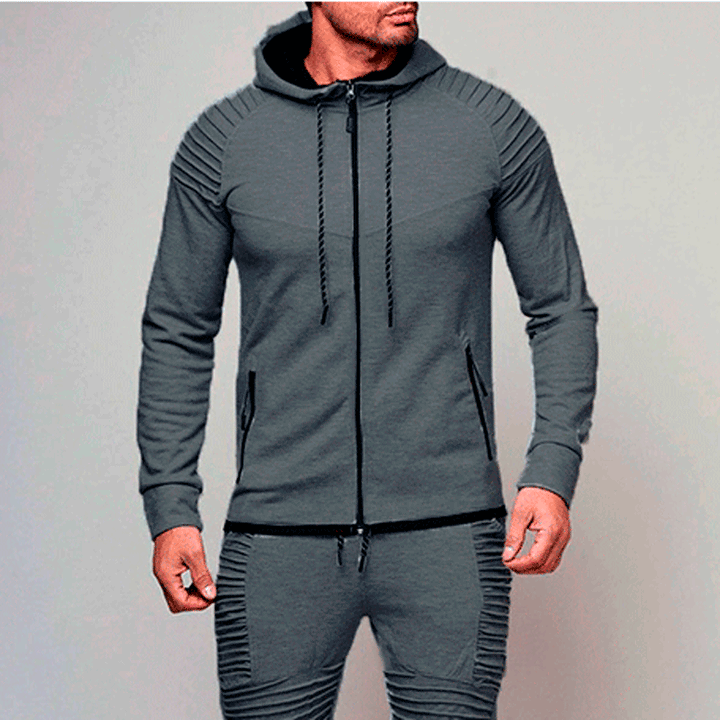 Sporty hoodie jacket for men with a structured shoulder design and high-quality material Lune London