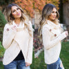 Women’s chunky knit cardigan with asymmetric cut and large buttons Lune Londonl