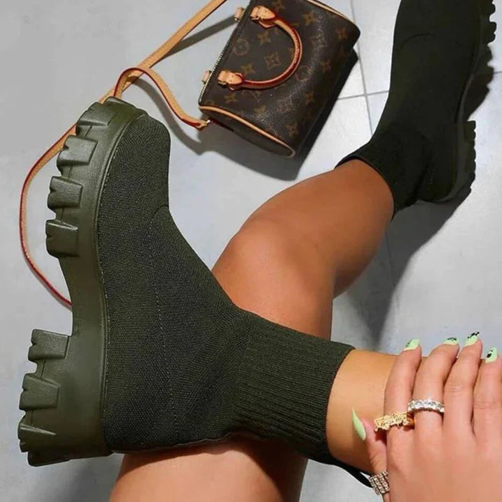 Lune London | Knitted ankle boots with trendy sole