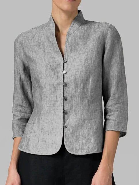 Lune London | High-Quality Women's Blouse with Stand-Up Collar