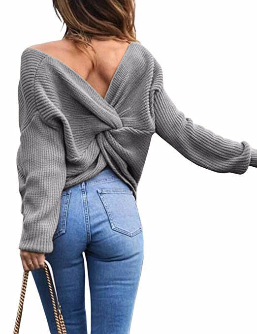 Lune Londonl modern wrap design women's knitted sweater