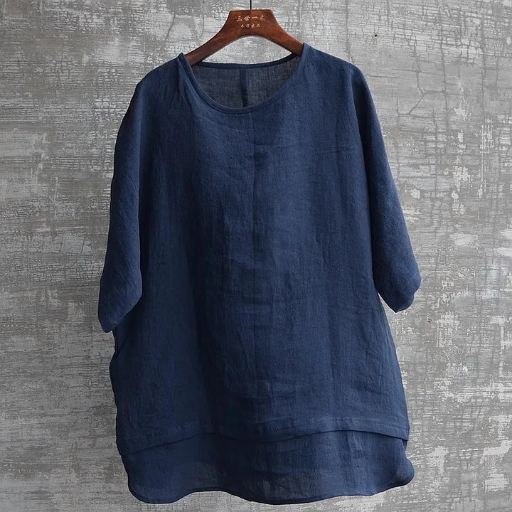 Women Relaxed Fit Linen T-Shirt Lune London