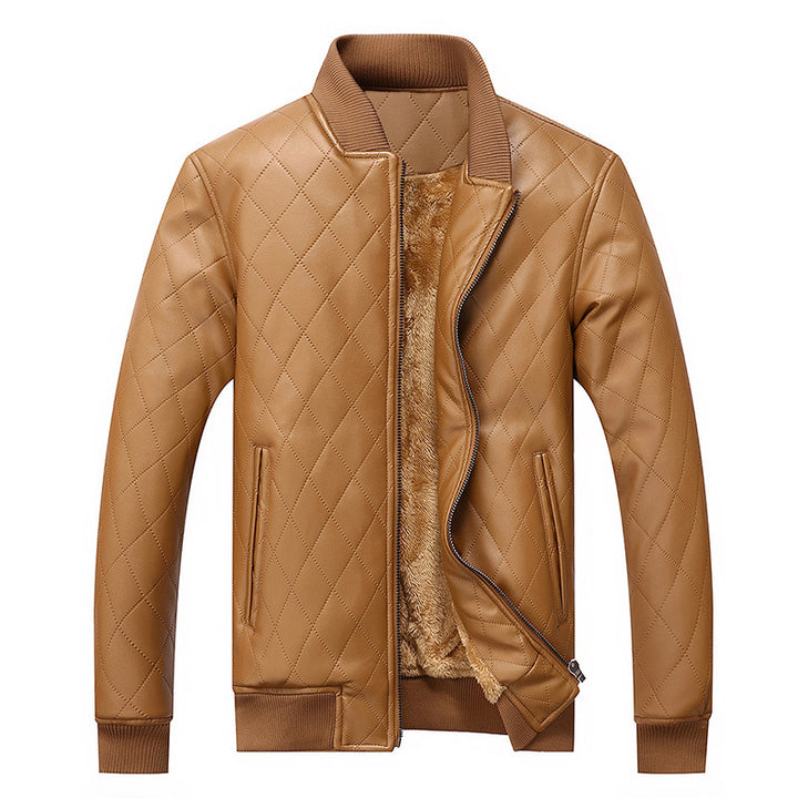 Men's quilted leather jacket with cozy lining Lune London