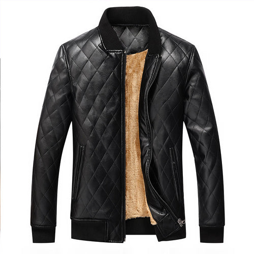 Men's quilted leather jacket with cozy lining Lune London