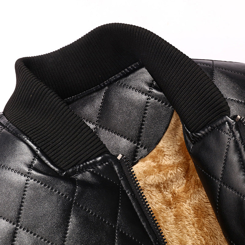 Men's quilted leather jacket with cozy lining Lune London