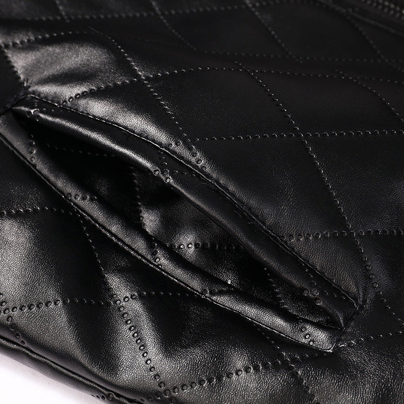 Men's quilted leather jacket with cozy lining Lune London