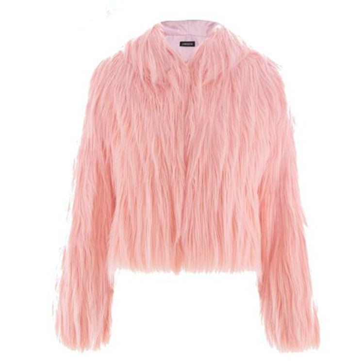 Ladies Short Fur Jacket with Bulky Design Lune London