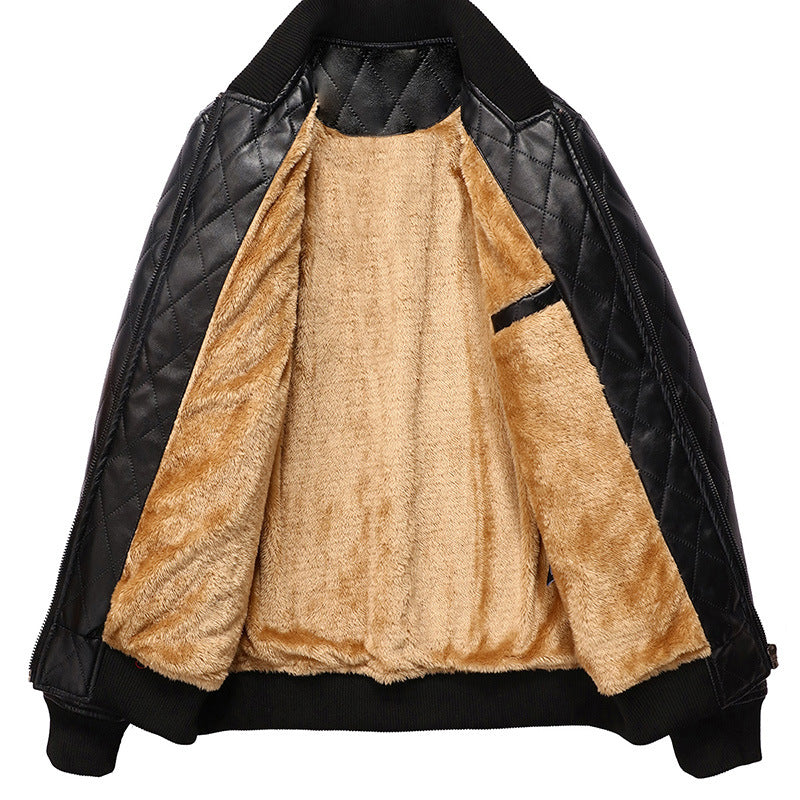 Men's quilted leather jacket with cozy lining Lune London