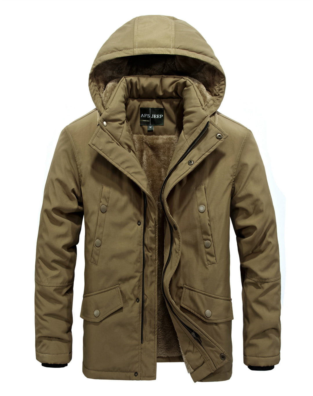 Winter jacket for men lined with removable hood Lune London