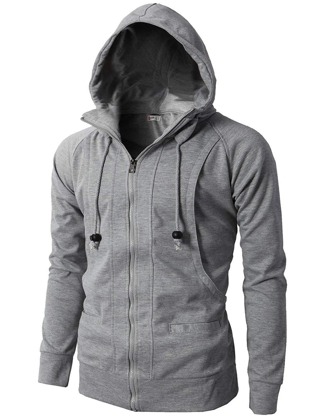 Sporty zip-up hoodie jacket for men with functional pockets and elastic finish Lune London