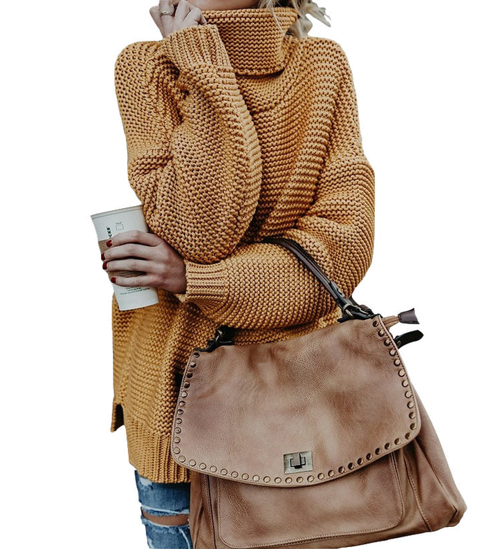 Chunky knit jumper for women with a comfortable turtleneck Lune London