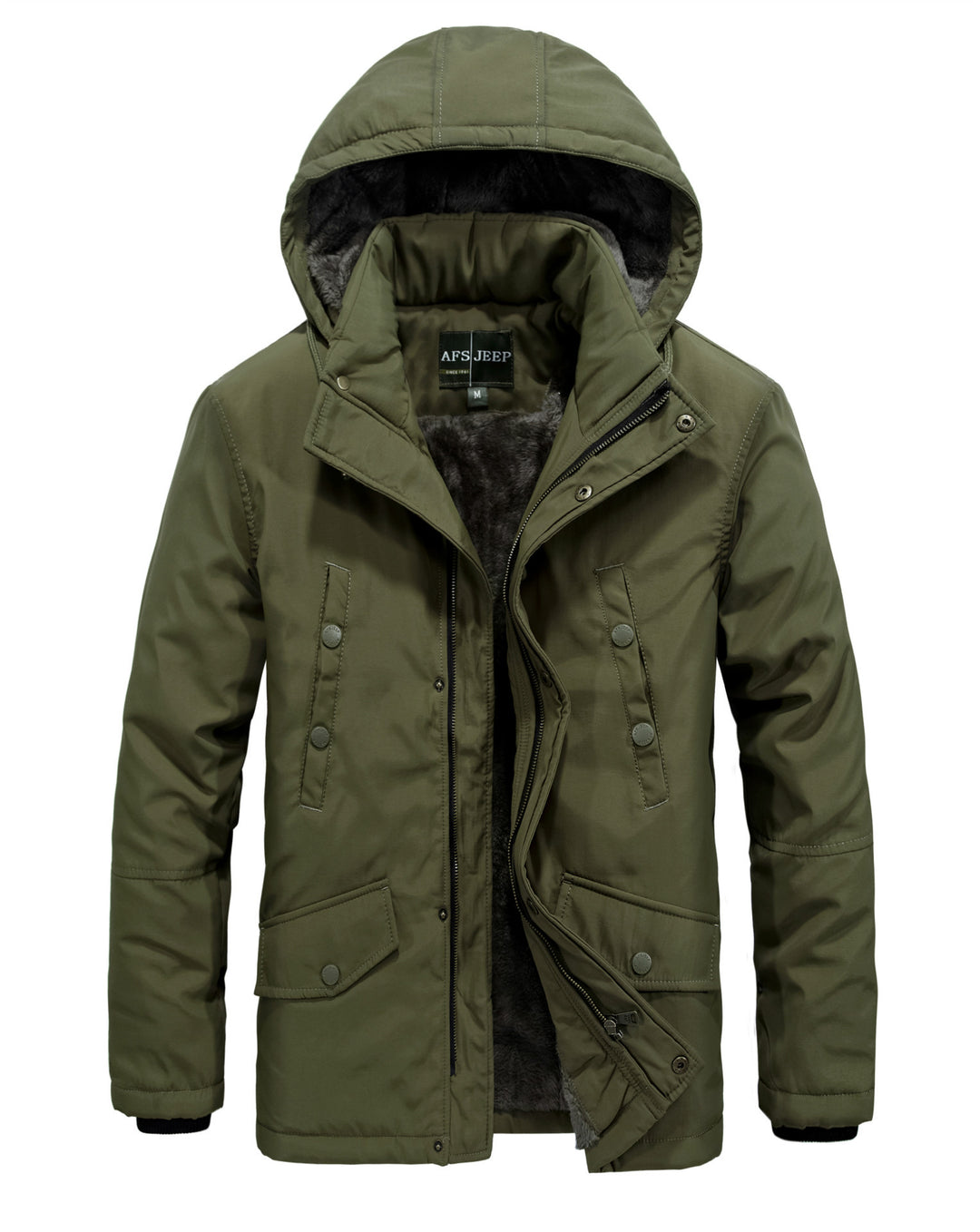 Winter jacket for men lined with removable hood Lune London