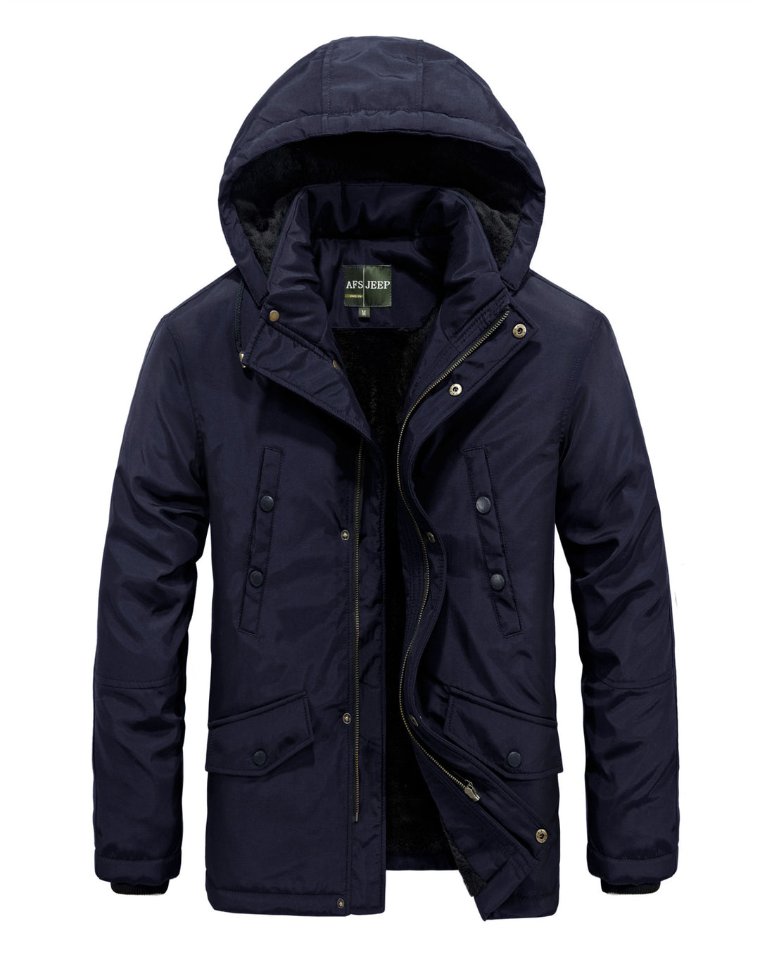 Winter jacket for men lined with removable hood Lune London
