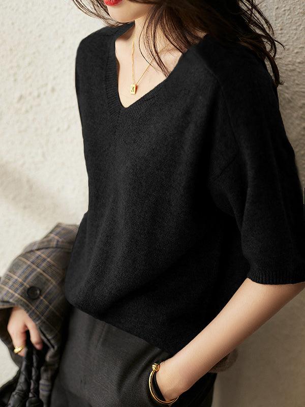 Lune London | Luxurious soft cashmere V neck sweater for women