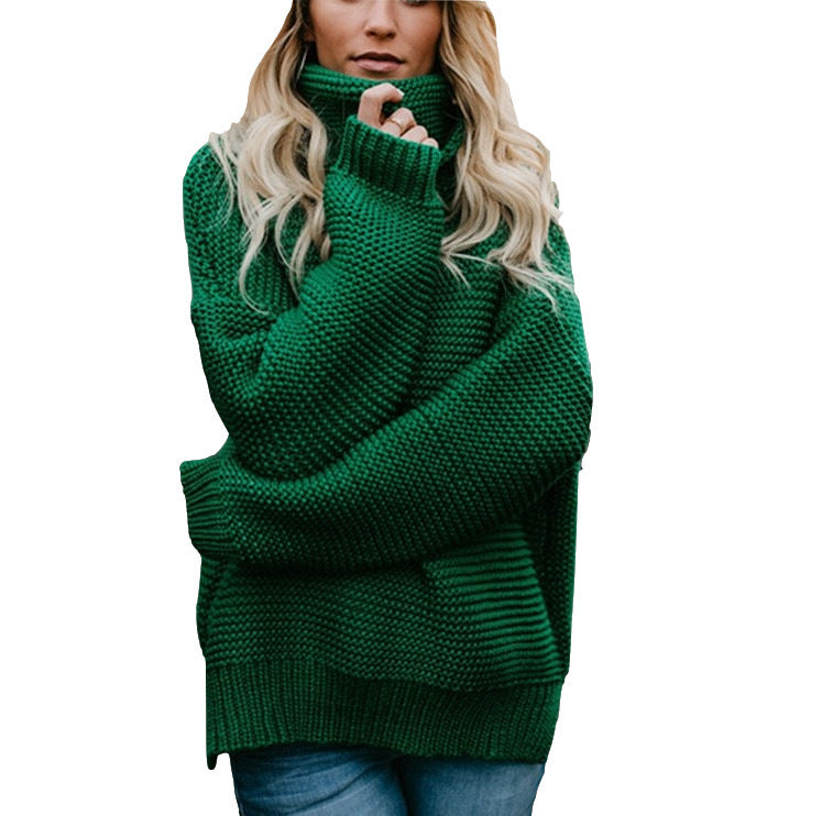 Chunky knit sweater for women with a high collar structure and high-quality material Lune Londonl