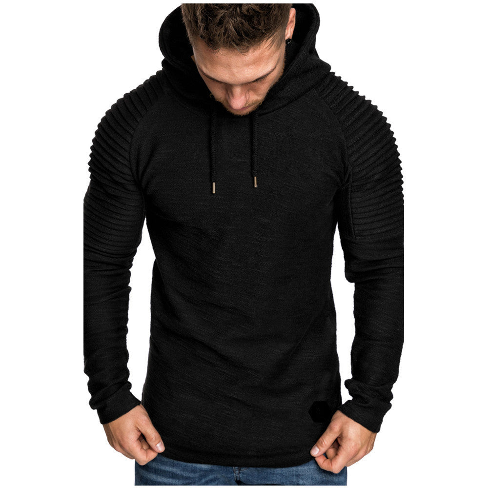 Men's Sporty Hoodie with Textured Shoulder Design Lune London