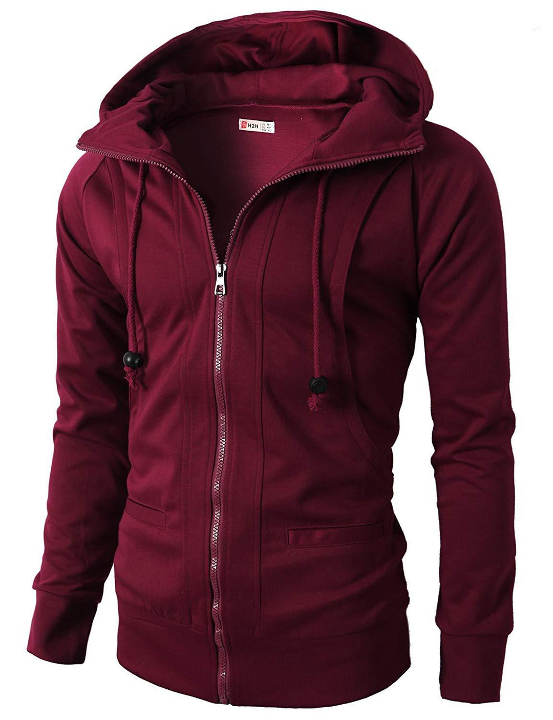 Sporty zip-up hoodie jacket for men with functional pockets and elastic finish Lune London