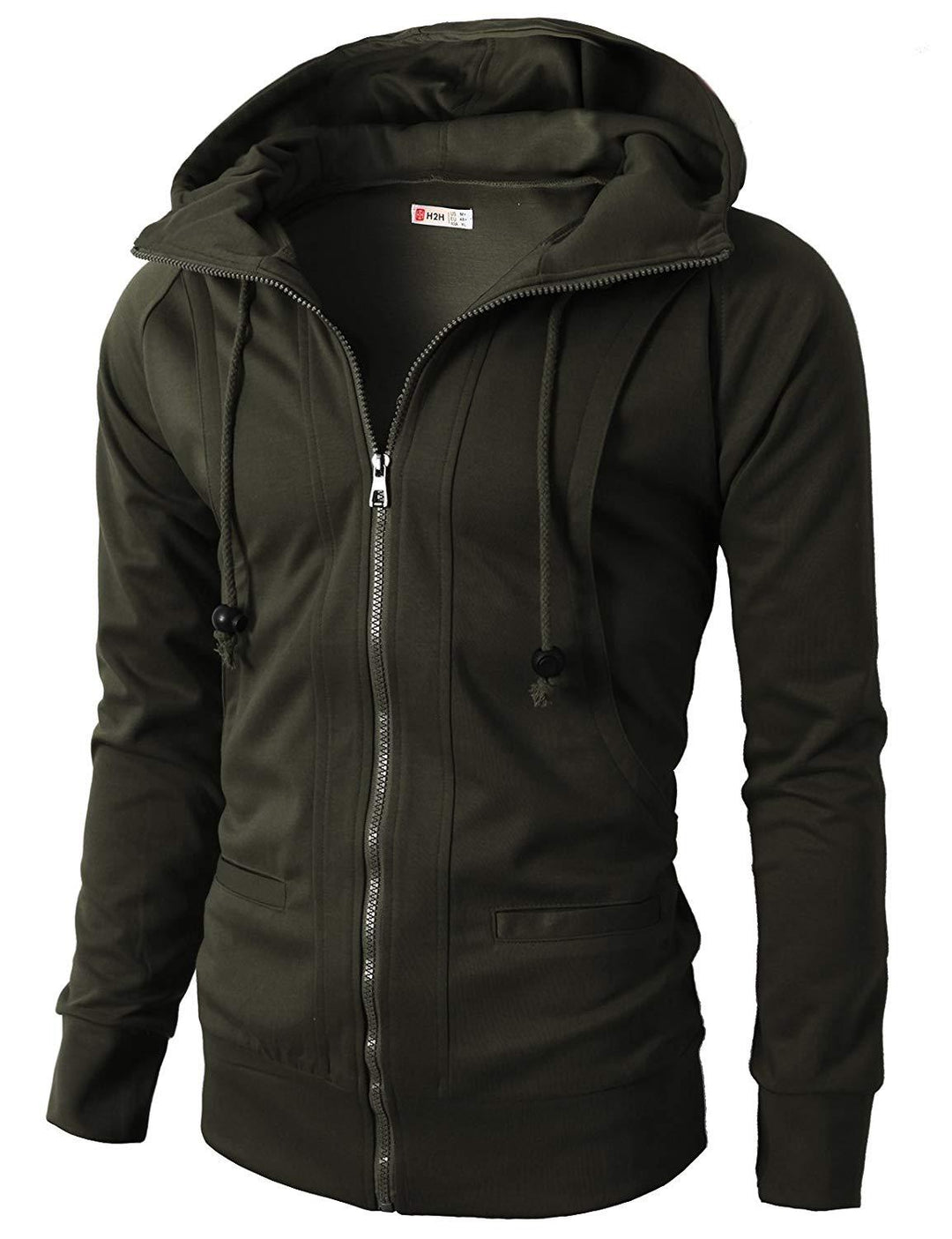 Sporty zip-up hoodie jacket for men with functional pockets and elastic finish Lune London