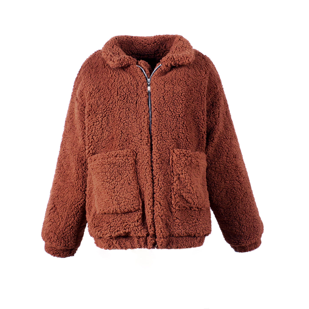 Women Cozy Fleece Jacket with Zipper Lune London