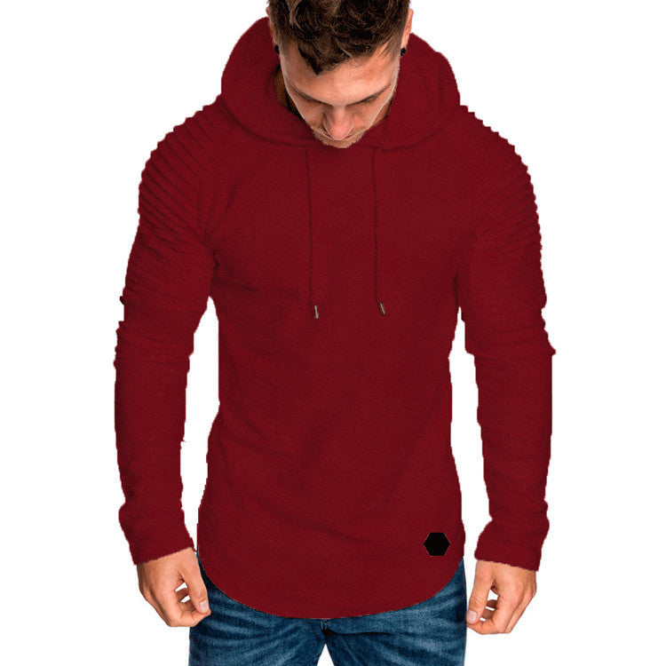 Men's Sporty Hoodie with Textured Shoulder Design Lune London