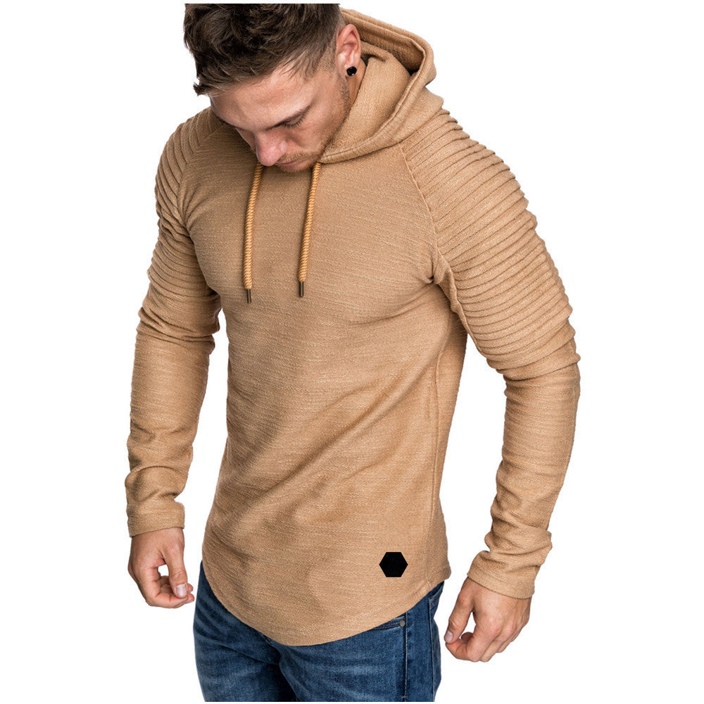 Men's Sporty Hoodie with Textured Shoulder Design Lune London