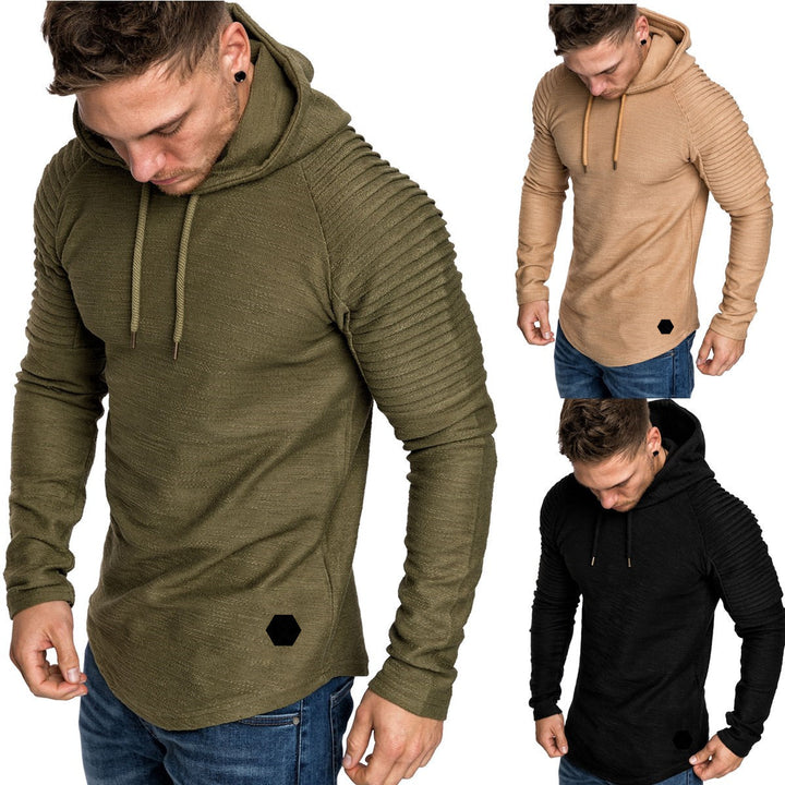 Men's Sporty Hoodie with Textured Shoulder Design Lune London
