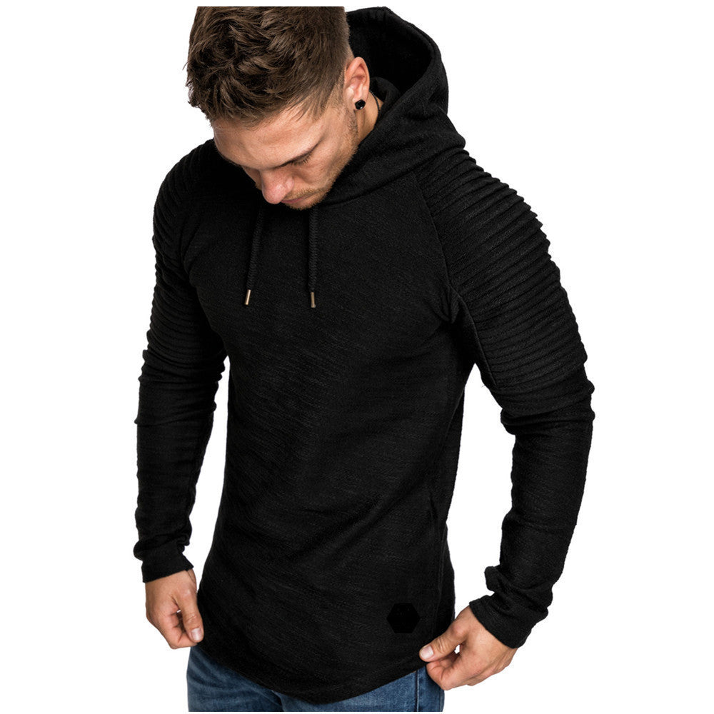 Men's Sporty Hoodie with Textured Shoulder Design Lune London