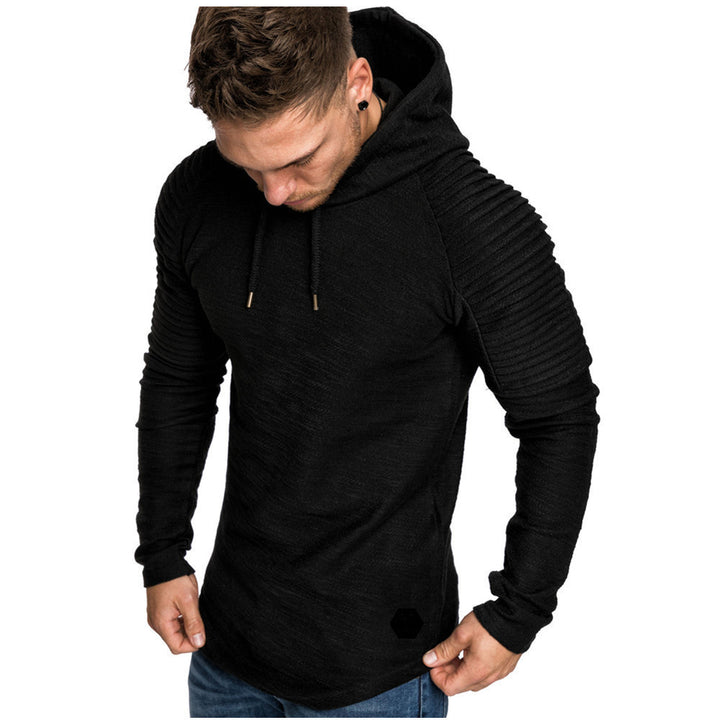 Men's Sporty Hoodie with Textured Shoulder Design Lune London