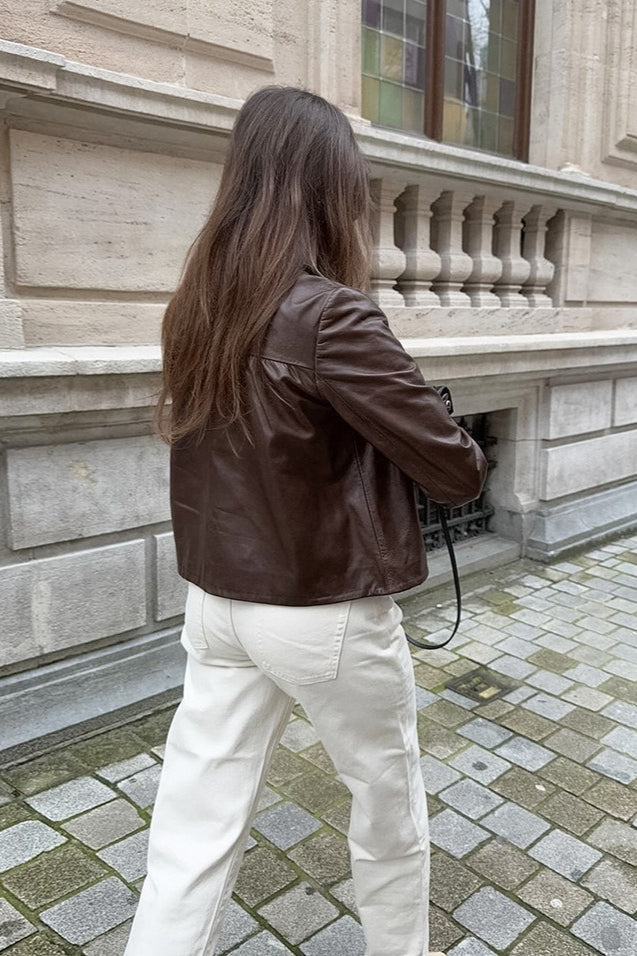 Lune London | Leather Fleece Collar Jacket