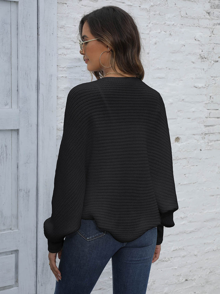 Chic und Stil | Bat Sleeve Open Front Short Cardigan