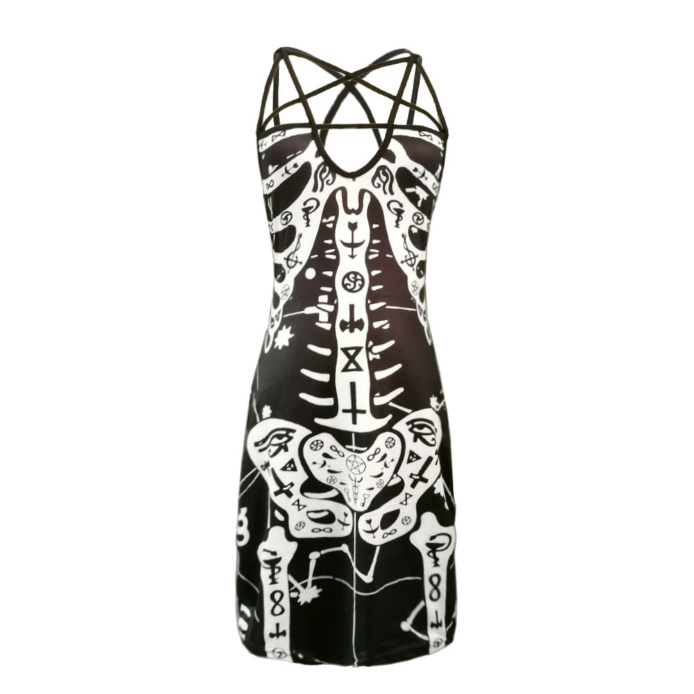 Women's figure-hugging midi dress with graphic print Lune London