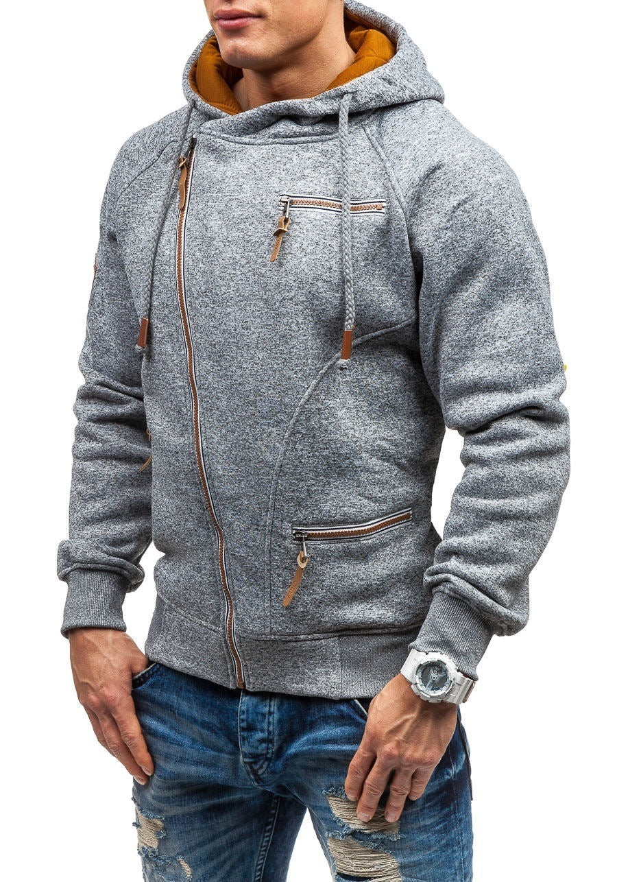 Men's urban hoodie with asymmetrical zipper and practical pockets Lune London