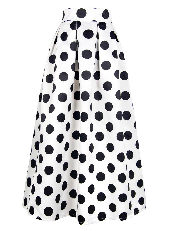 Ladies' A-line skirt with large polka dot pattern Lune London
