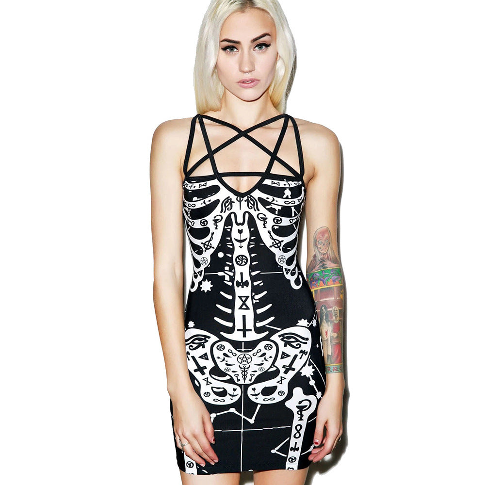 Women's figure-hugging midi dress with graphic print Lune London