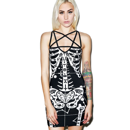 Women's figure-hugging midi dress with graphic print Lune London