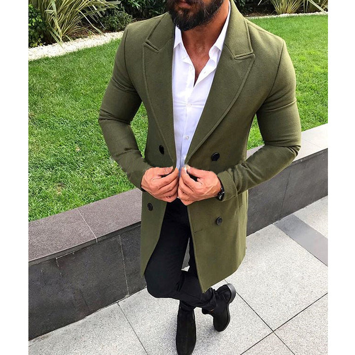 Elegant wool coat for men with double-breasted buttons and slim fit Lune London