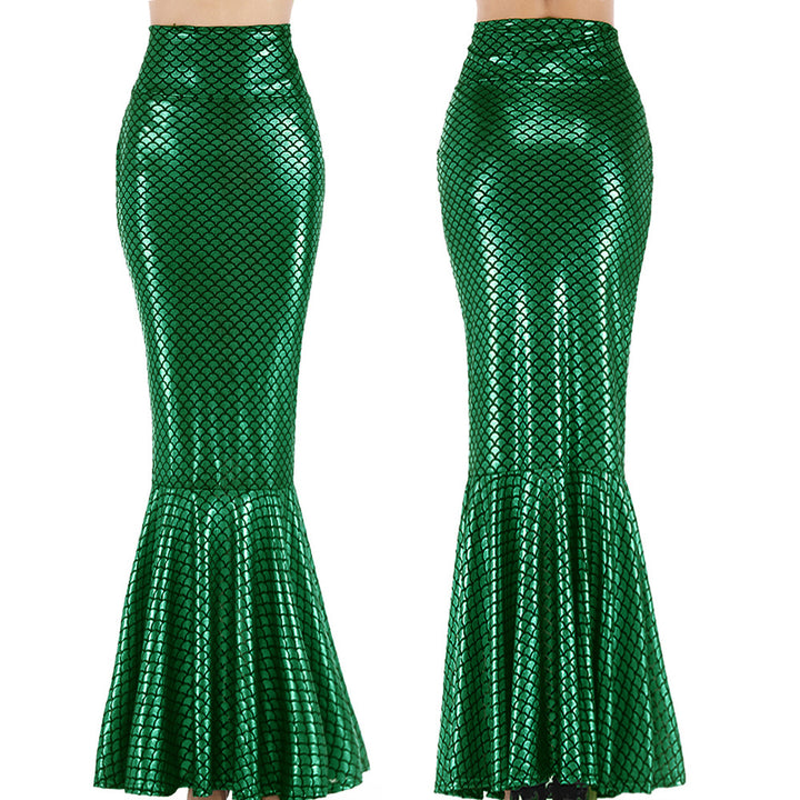 Women's mermaid skirt with shiny scale pattern and flared hem Lune London
