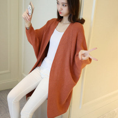 Cardigan long décontracté pour femmes avec ouverture à l'avant et motif de tricot fin Chic & Stil