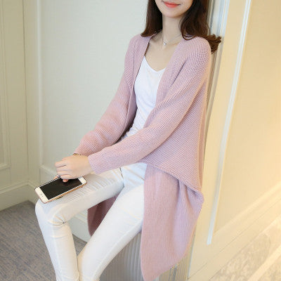 Cardigan long décontracté pour femmes avec ouverture à l'avant et motif de tricot fin Chic & Stil