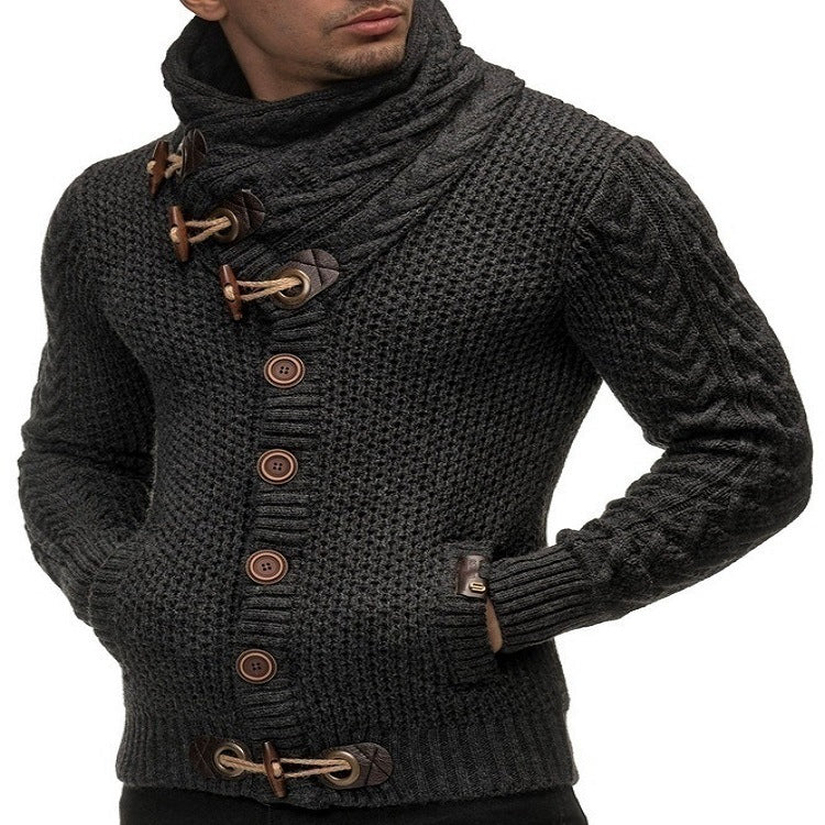 Men's Cardigan with Asymmetric Collar Lune London