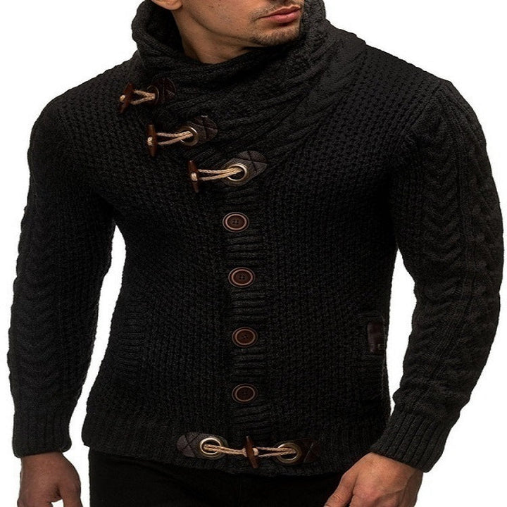 Men's Cardigan with Asymmetrical Collar Lune London