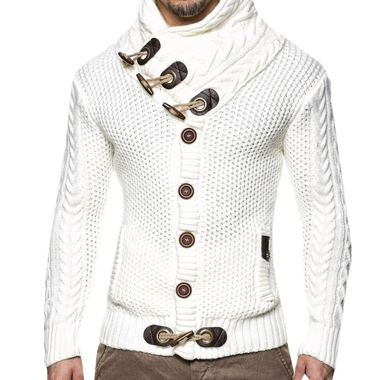 Men's Cardigan with Asymmetric Collar Lune London
