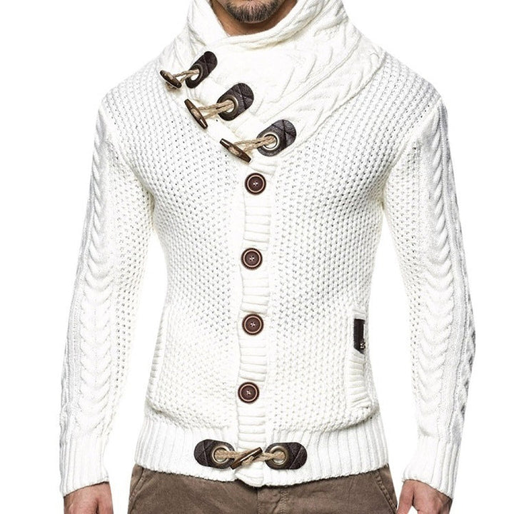Men's Cardigan with Asymmetric Collar Lune London