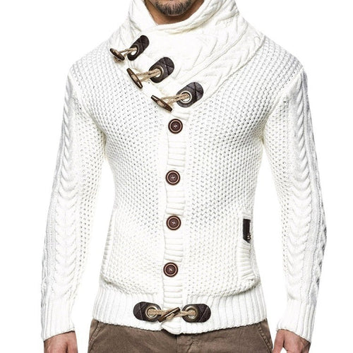 Men's Cardigan with Asymmetric Collar Lune London