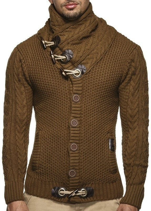 Men's Cardigan with Asymmetric Collar Lune London