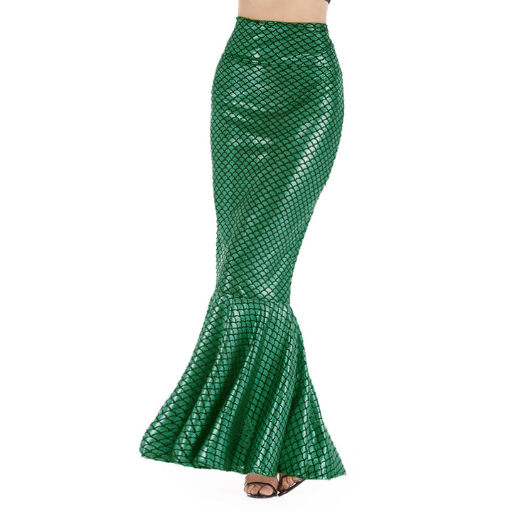 Women's mermaid skirt with shiny scale pattern and flared hem Lune London