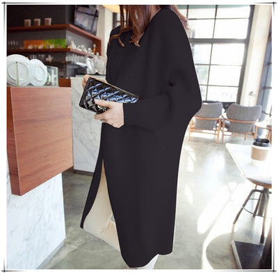 Cardigan long décontracté pour femmes avec ouverture à l'avant et motif de tricot fin Chic & Stil